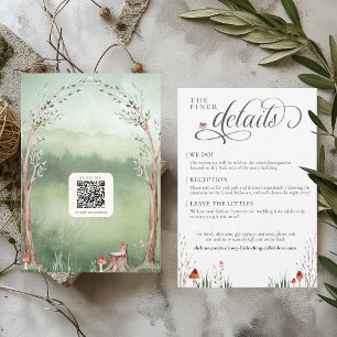 Cartão De Informações Detalhes do Casamento da Floresta Whimsical em Árv