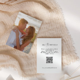 Cartão De Informações Detalhes do casamento da FOTO do Código QR do Scri