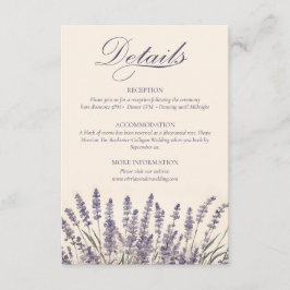 Cartão De Informações Detalhes do Casamento da Lavanda Boho Bohemian Mon