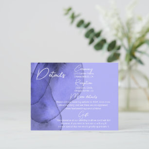 Cartão De Informações Detalhes do casamento da lavanda violeta azul