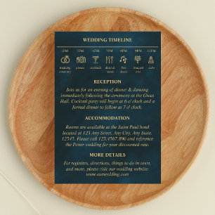 Cartão De Informações Detalhes do Casamento da Linha Cronológica da Fada