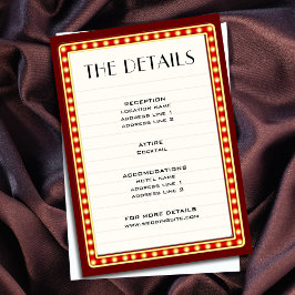 Cartão De Informações Detalhes do Casamento da Marca de Sinalização do C