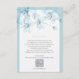 Cartão De Informações Detalhes do Casamento da Orquídea Azul Suave