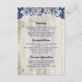 Cartão De Informações Detalhes do Casamento da Praia da Driftwood Náutic