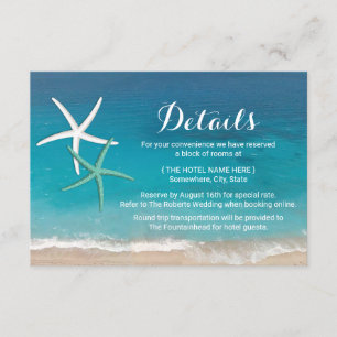 Cartão De Informações Detalhes do Casamento da Praia de Starfish