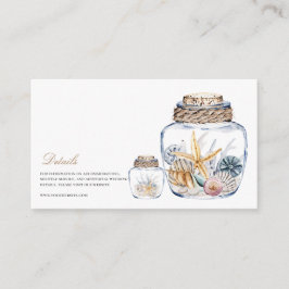 Cartão De Informações Detalhes do Casamento da Shell Tropical Beach Ocea