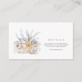 Cartão De Informações Detalhes do Casamento da Shell Tropical Beach Ocea