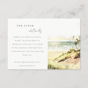 Cartão De Informações Detalhes do Casamento da Sola Solar Dusky Coastal 
