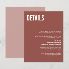 Cartão De Informações Detalhes do Casamento da Tipografia Simples Boho D