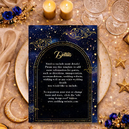 Cartão De Informações Detalhes do casamento das estrelas celestiais de o