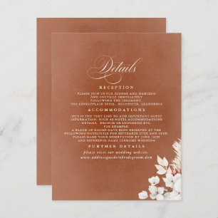 Cartão De Informações Detalhes do Casamento das Flores Brancas e Terraco