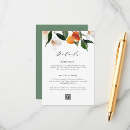 Cartão De Informações detalhes do casamento das laranjas dos citros mode