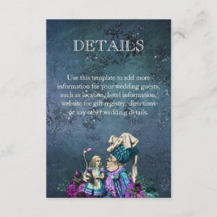 Cartão De Informações Detalhes do Casamento de Alice no País das Maravil