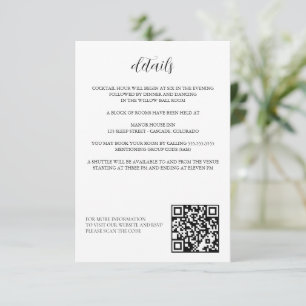Cartão De Informações Detalhes do Casamento de Amor na Fogueira
