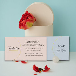 Cartão De Informações Detalhes do Casamento de Anéis Minimalistas