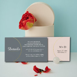 Cartão De Informações Detalhes do Casamento de Anéis Minimalistas