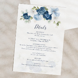 Cartão De Informações Detalhes do Casamento de Aquarela Floral Elegante