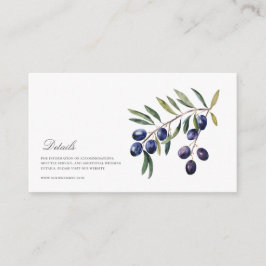 Cartão De Informações Detalhes do Casamento de Aquarela Mediterrânica