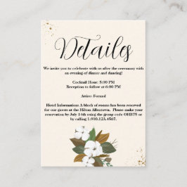 Cartão De Informações Detalhes Do Casamento De Chic Brown E Cream Floral