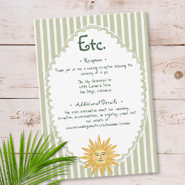 Cartão De Informações Detalhes do Casamento de Coastal Chic com Palmeira