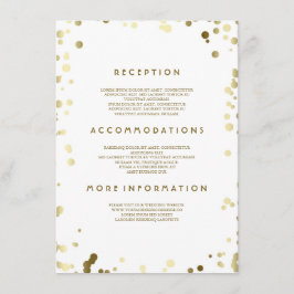 Cartão De Informações Detalhes do Casamento de Confetti Dourado - Inform