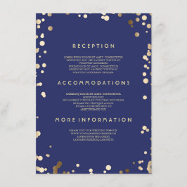 Cartão De Informações Detalhes do Casamento de Confetti Dourado - Inform