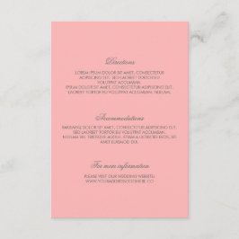 Cartão De Informações Detalhes do Casamento de Confetti Dourado Rosa
