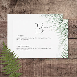 Cartão De Informações Detalhes do Casamento de Delicado Greenery Ferns