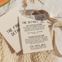 Cartão De Informações Detalhes do casamento de diversão manuscrita com r