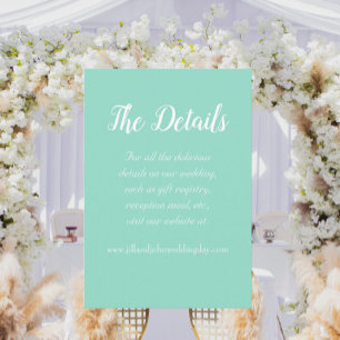 Cartão De Informações Detalhes do Casamento de Estilo Simples em Tom de