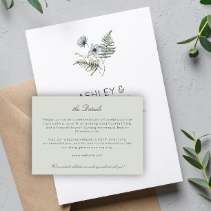 Cartão De Informações Detalhes do Casamento de Flor Selvagem Russo Moder