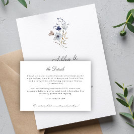 Cartão De Informações Detalhes do Casamento de Flor Selvagem Russo Moder