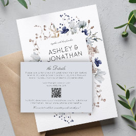 Cartão De Informações Detalhes do Casamento de Flor Selvagem Russo Moder