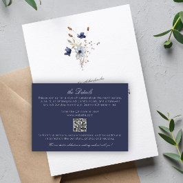 Cartão De Informações Detalhes do Casamento de Flor Selvagem Russo Moder