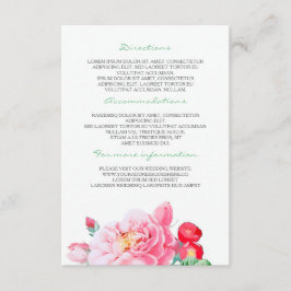 Cartão De Informações Detalhes do Casamento de Flores Rosa Vintage - Inf