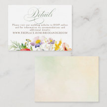 Detalhes do Casamento de Flores Selvagens Pequenas