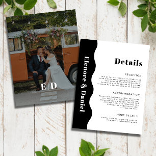 Cartão De Informações Detalhes do Casamento de Fotografias do lado branc