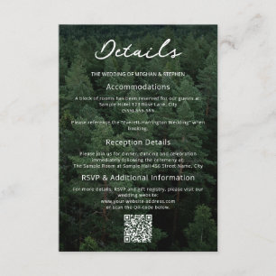 Cartão De Informações Detalhes do Casamento de Fotos da Floresta Aérea V