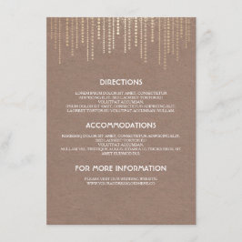 Cartão De Informações Detalhes do Casamento de Glama com Glitter Dourado