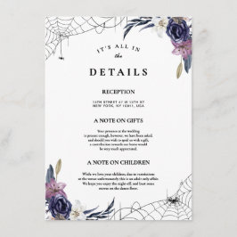 Cartão De Informações Detalhes do Casamento de Halloween