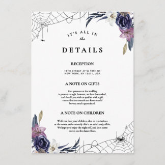 Cartão De Informações Detalhes do Casamento de Halloween