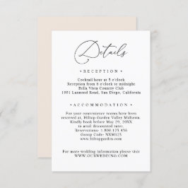 Cartão De Informações Detalhes do casamento de informações simples de co