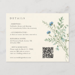 Cartão De Informações Detalhes do Casamento de Ivory Elegant Wildflower