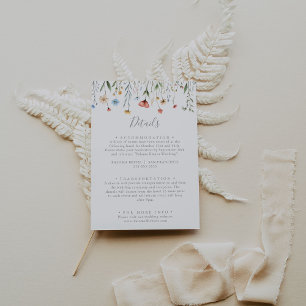 Cartão De Informações Detalhes do Casamento de Jardim Silvestre Colorido