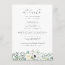 Cartão De Informações Detalhes do Casamento de Kristen Boho Floral Green
