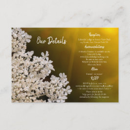 Cartão De Informações Detalhes do casamento de Lace Wildflower da Rainha