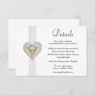 Cartão De Informações Detalhes do Casamento de Local Branco da Unicórn