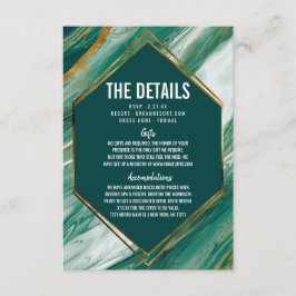 Cartão De Informações Detalhes do Casamento de Marble da Abstrato Agate 