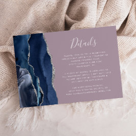 Cartão De Informações Detalhes do Casamento de Mauve da Agata de Prata A