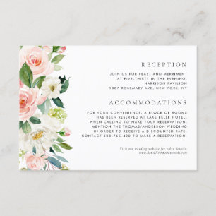Cartão De Informações Detalhes do Casamento de Mola das Flores de Jardim